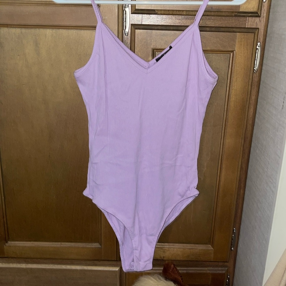 Lilac Spaghetti Strap Bodysuit